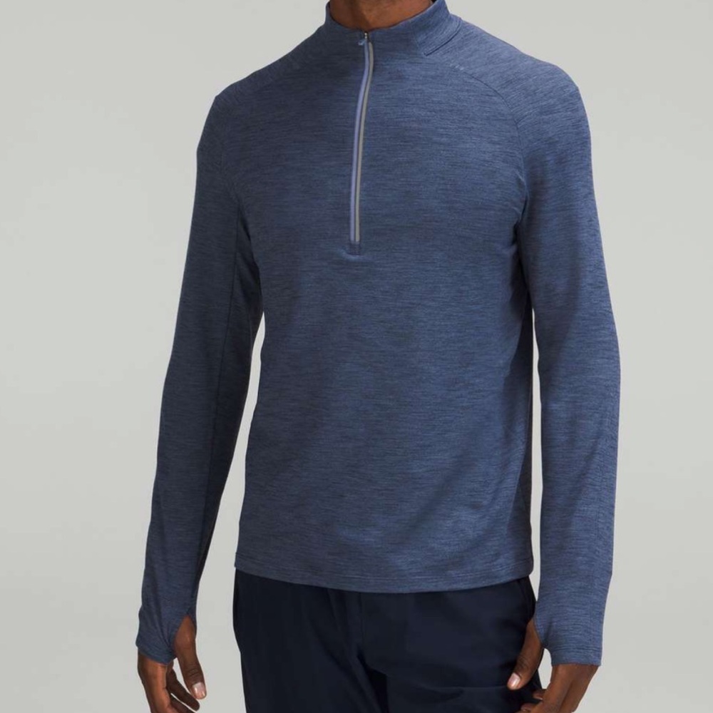 Lululemon Men's Surge Warm Half-Zip Blue Running Outdoors